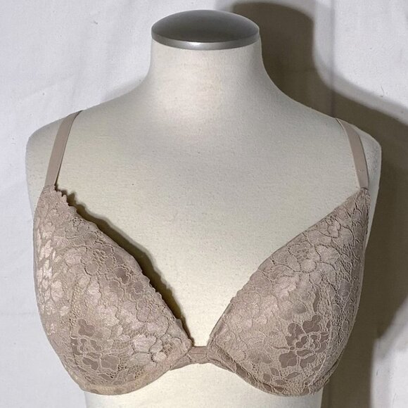 LA Senza Beige Lace Obsession Deep Plunge Bra 34E (34DD) - Picture 10 of 10